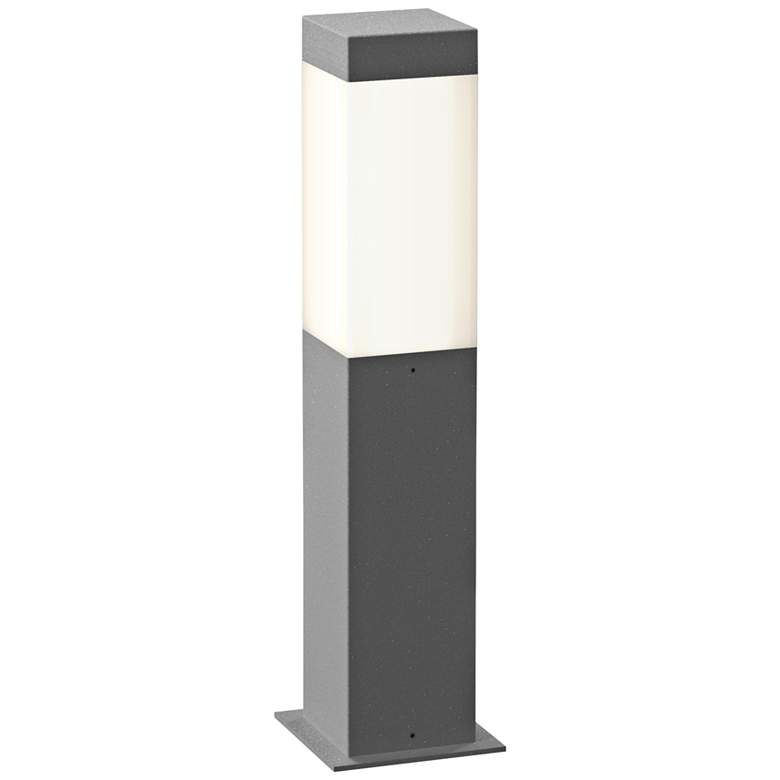 Image 1 Inside Out Square Column 16 inchH Textured Gray LED Bollard