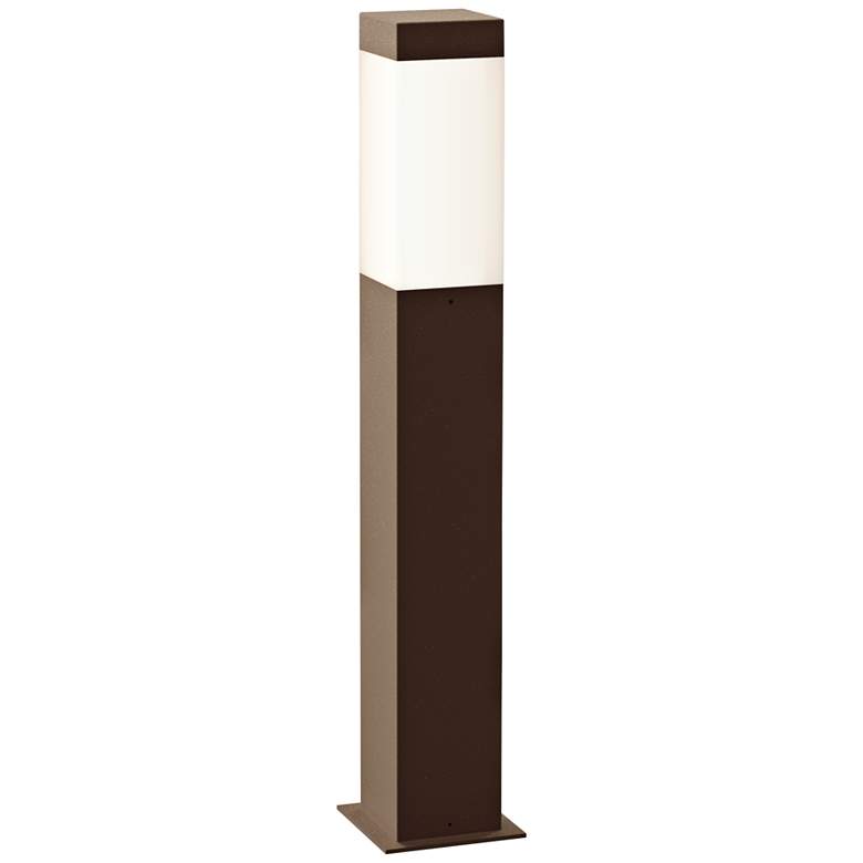Inside Out Square Column 22&quot;H Textured Bronze LED Bollard