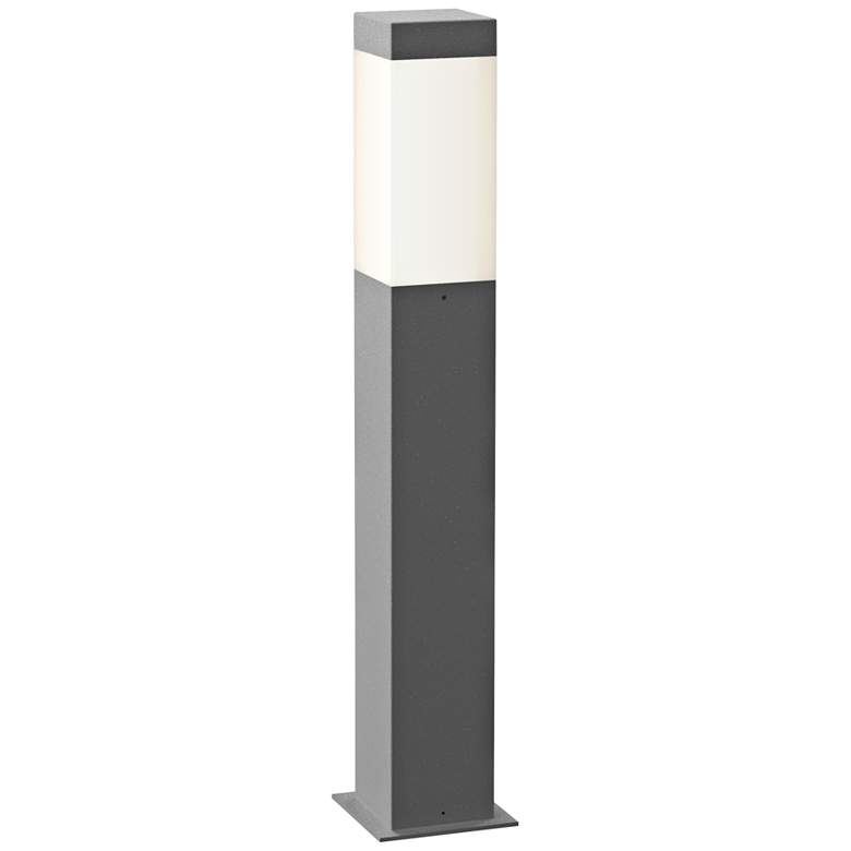 Inside Out Square Column 22&quot;H Textured Gray LED Bollard