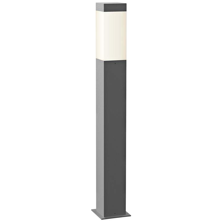 Image 1 Inside Out Square Column 28 inchH Textured Gray LED Bollard