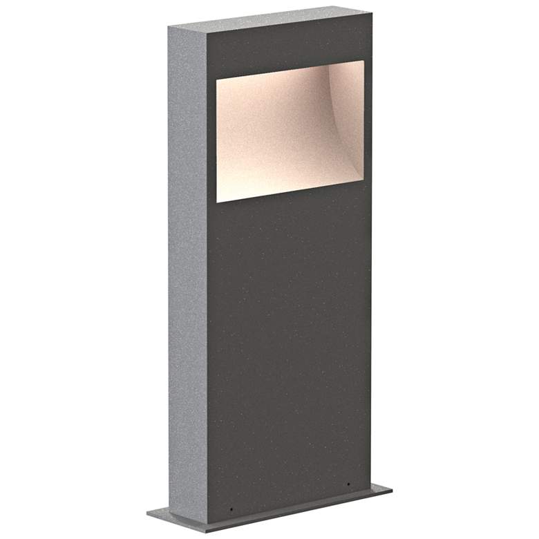 Image 1 Inside Out Square Curve 16 inch High Textured Gray LED Bollard