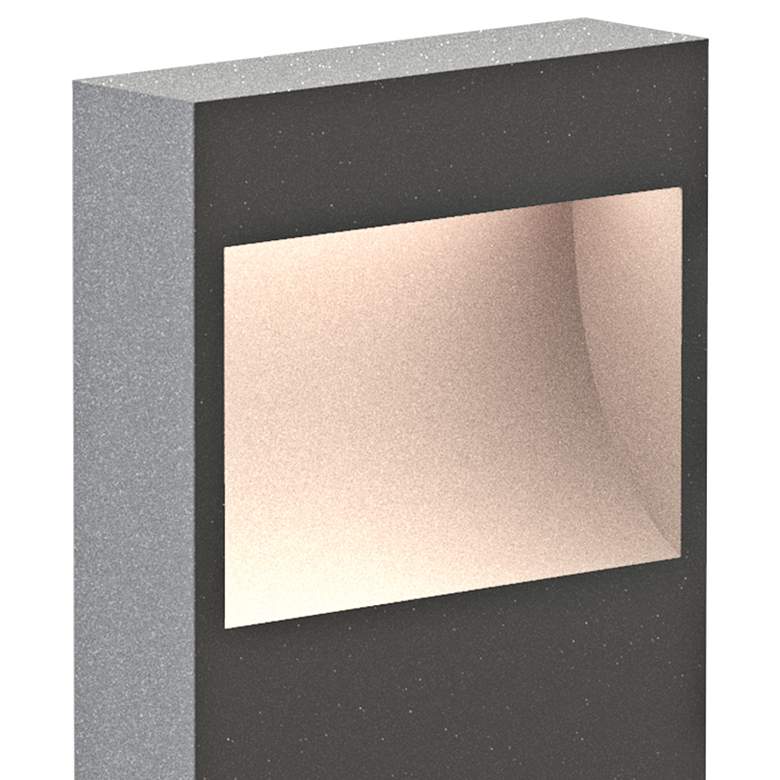 Inside Out Square Curve 16&quot; High Textured Gray LED Bollard more views