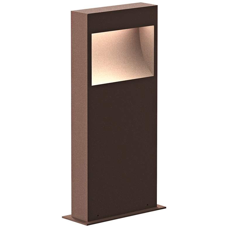 Image 1 Inside Out Square Curve 16 inchH Textured Bronze LED Bollard