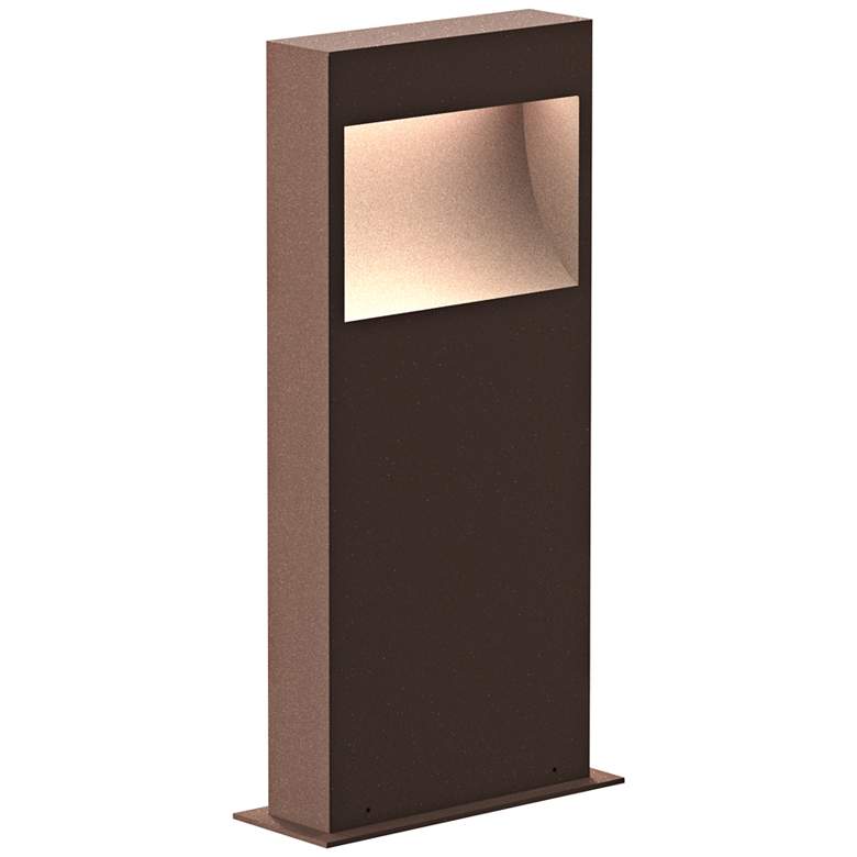 Image 1 Inside Out Square Curve 16"H Textured Bronze LED Bollard