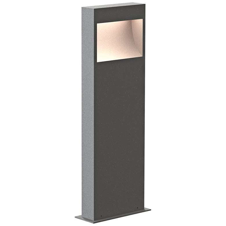 Image 1 Inside Out Square Curve 22 inch High Textured Gray LED Bollard