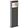 Inside Out Square Curve 22" High Textured Gray LED Bollard