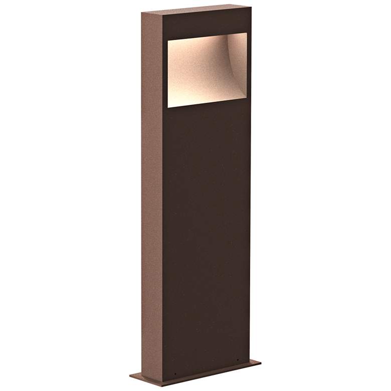 Image 1 Inside Out Square Curve 22"H Textured Bronze LED Bollard