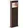 Inside Out Square Curve 22"H Textured Bronze LED Bollard
