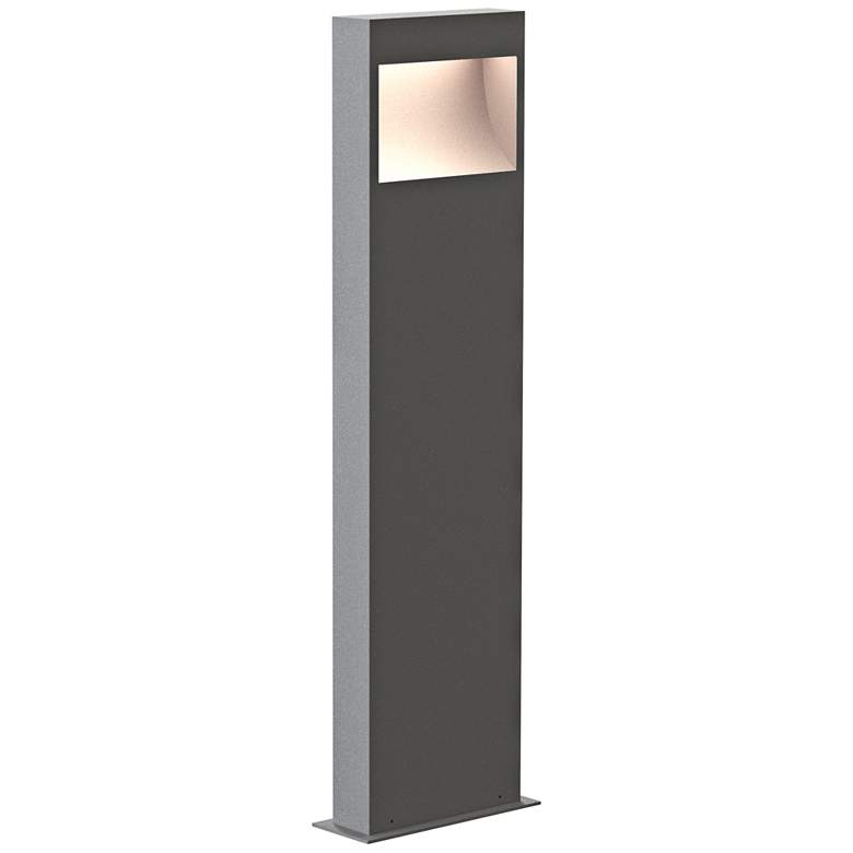 Image 1 Inside Out Square Curve 28 inch High Textured Gray LED Bollard