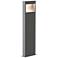 Inside Out Square Curve 28" High Textured Gray LED Bollard