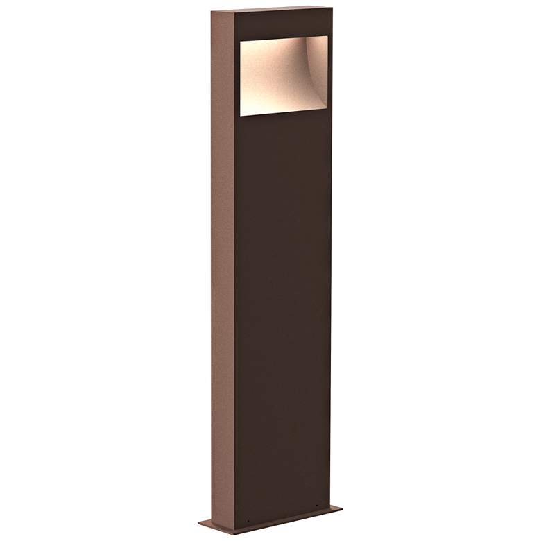 Inside Out Square Curve 28&quot;H Textured Bronze LED Bollard