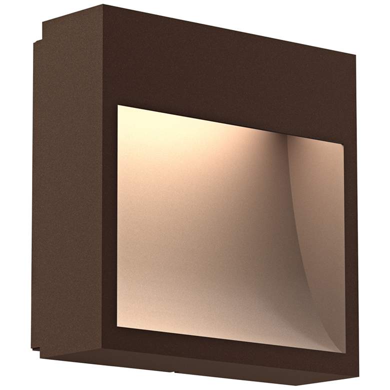 Image 1 Inside Out Square Curve™ 7"H Bronze LED Outdoor Wall Light