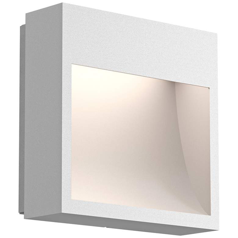 Image 1 Inside Out Square Curve™ 7"H White LED Outdoor Wall Light