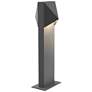 Inside Out Triform Compact 16" LED Double Bollard - Textured Gray