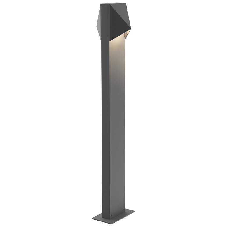Image 1 Inside Out Triform Compact 28" LED Double Bollard - Textured Gray