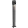 Inside Out Triform Compact 28" LED Double Bollard - Textured Gray