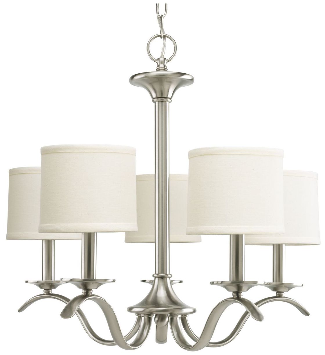 Inspire Collection Five-Light Off-White Linen Shade Chandelier Light