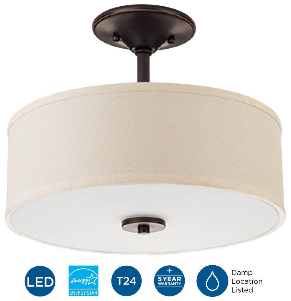 Inspire Collection One-Light 13" LED Semi-Flush Mount
