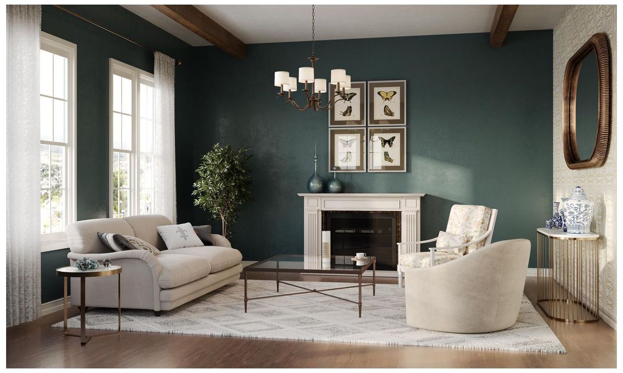 Image 2 Inspire Collection Six-Light White Linen Shade Chandelier Light more views