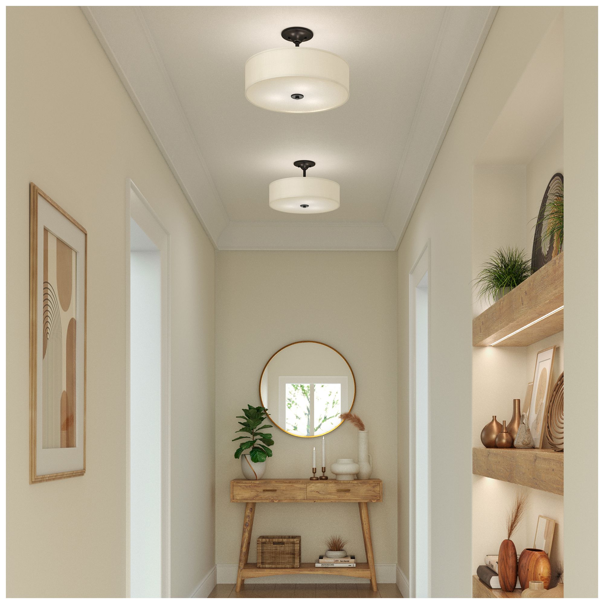 Inspire Collection Three-Light 18" Semi-Flush Mount P350167
