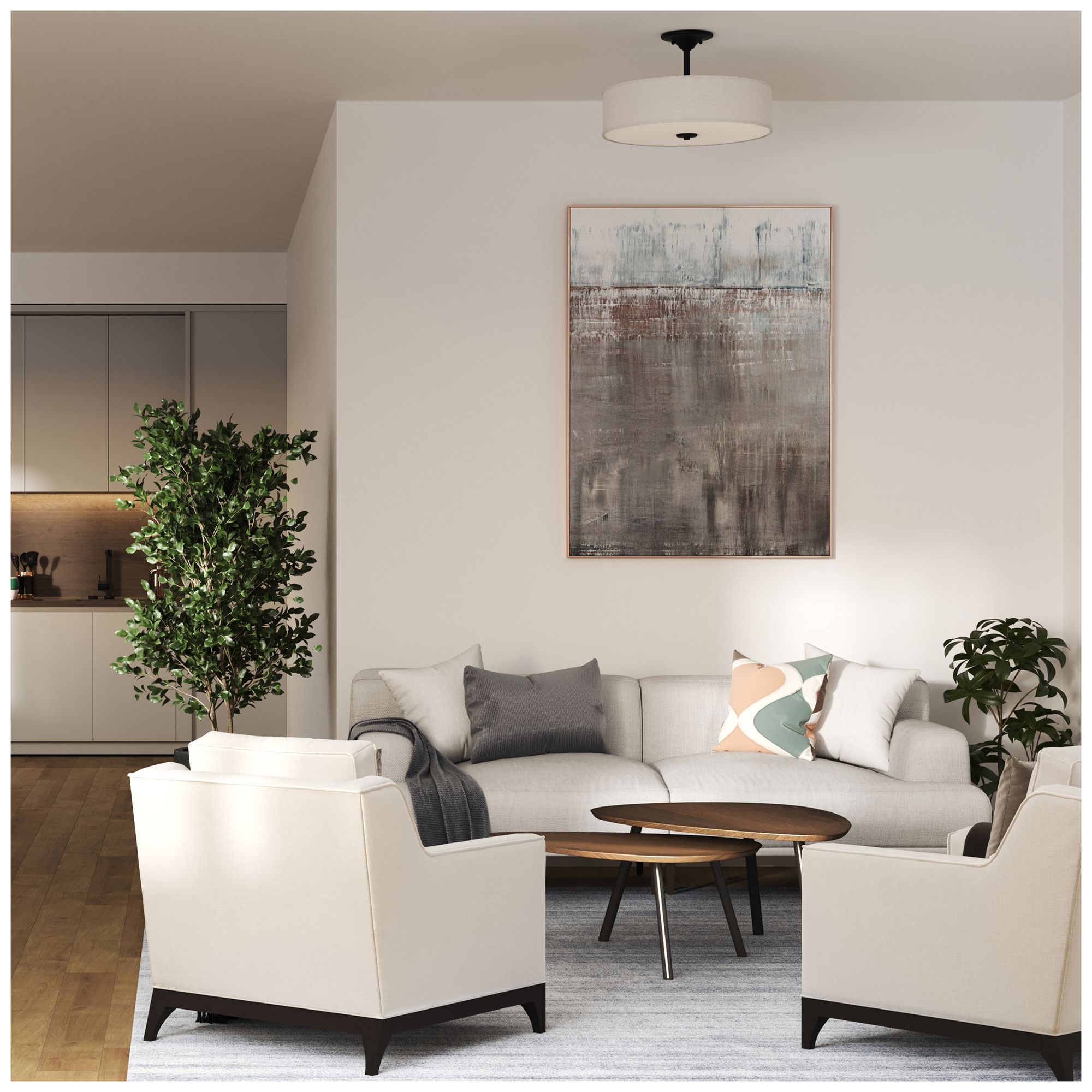 Inspire Collection Three-Light 18" Semi-Flush Mount P350167