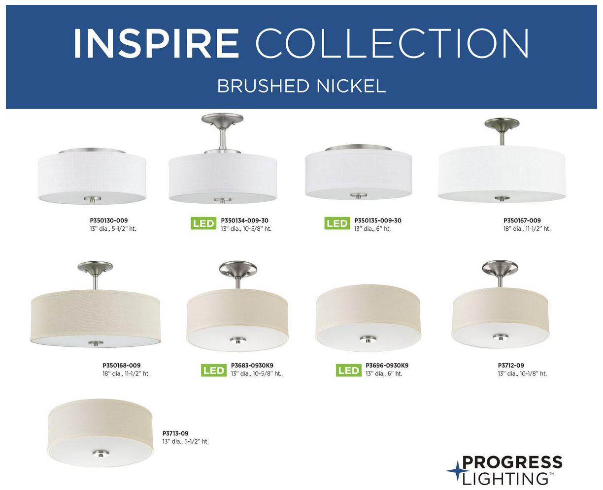 Inspire LED Collection 13" LED Semi-Flush
