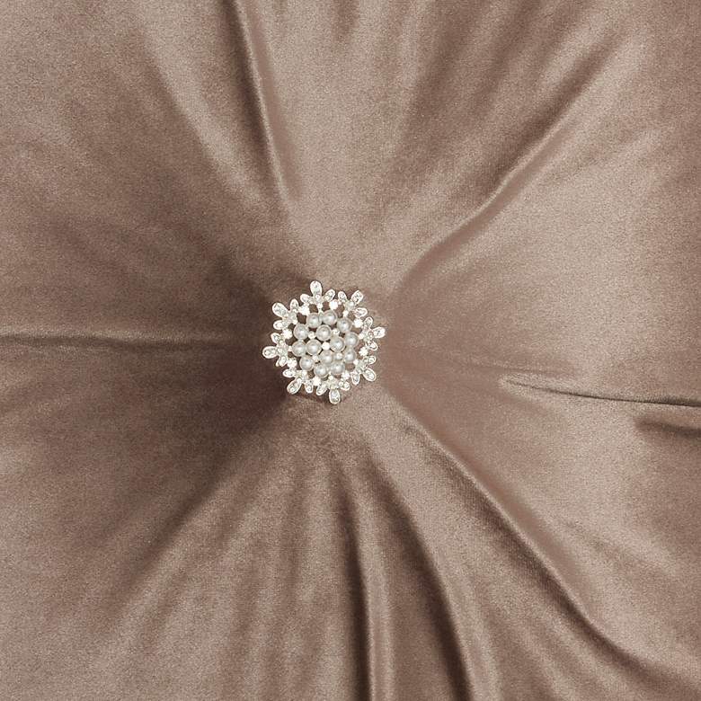 Image 3 Inspire Me! Home Decor Taupe Center Brooch 18 inch Square Pillow more views