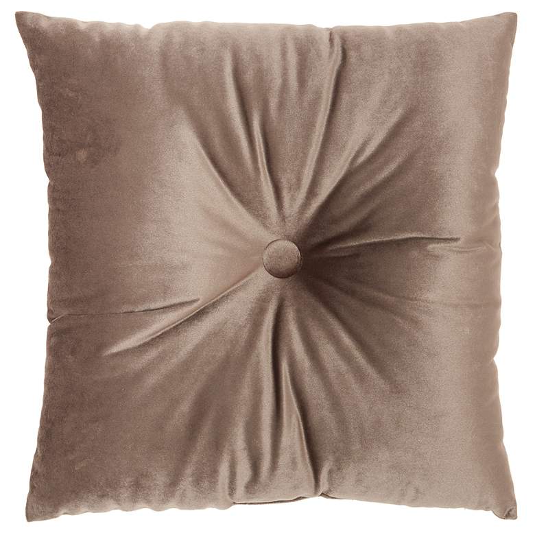 Image 4 Inspire Me! Home Decor Taupe Center Brooch 18 inch Square Pillow more views