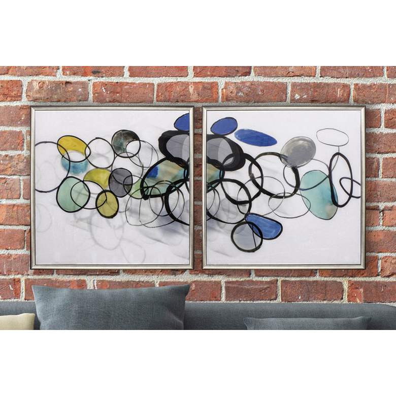Image 1 Installation 29 inch Square Modern Textured Wall Art Set of 2