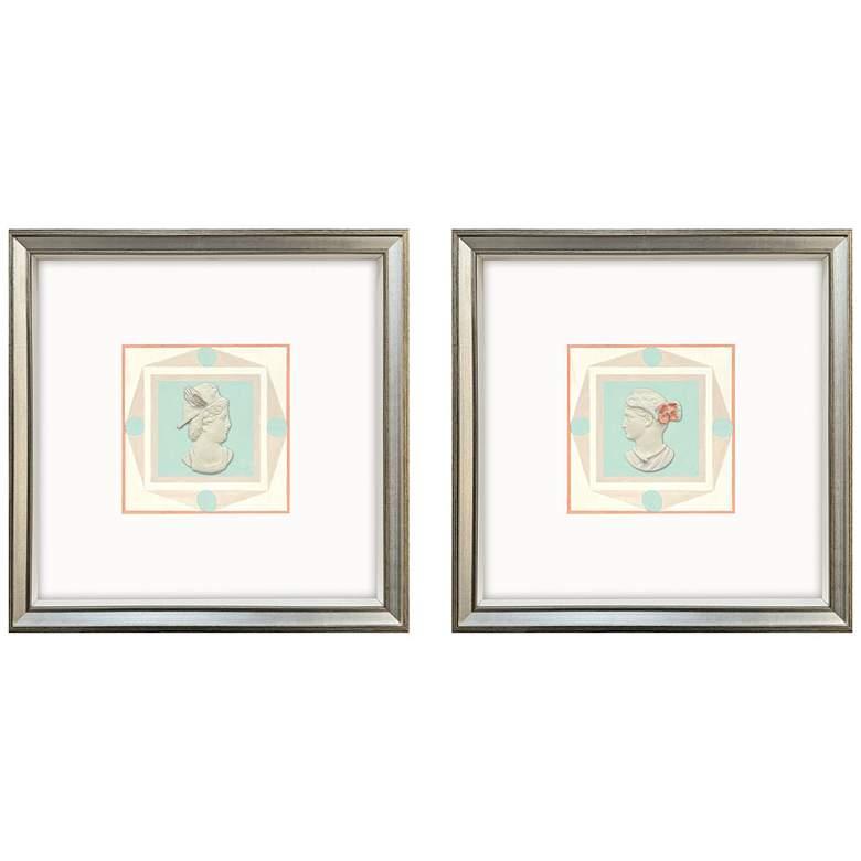 Image 1 Intaglio Busts 18"W x 18"H Framed Art Set of 2