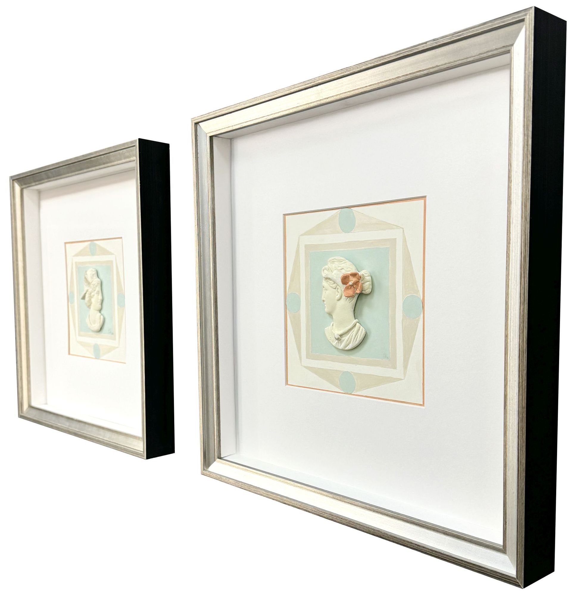 Image 2 Intaglio Busts 18"W x 18"H Framed Art Set of 2 more views