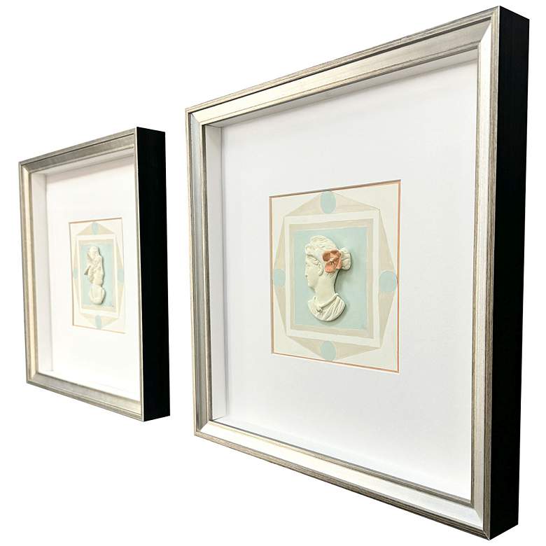 Image 2 Intaglio Busts 18"W x 18"H Framed Art Set of 2 more views