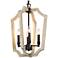 Integrifolia 16" Wide Distressed White 4-Light Chandelier