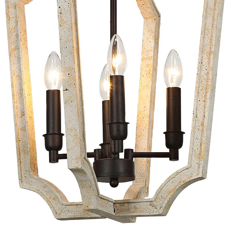 Image 2 Integrifolia 16" Wide Distressed White 4-Light Chandelier more views