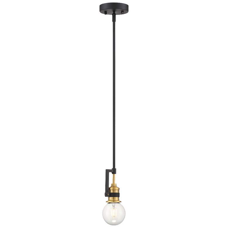Image 1 Intention; 1 Light; Mini Pendant Fixture; Warm Brass and Black Finish