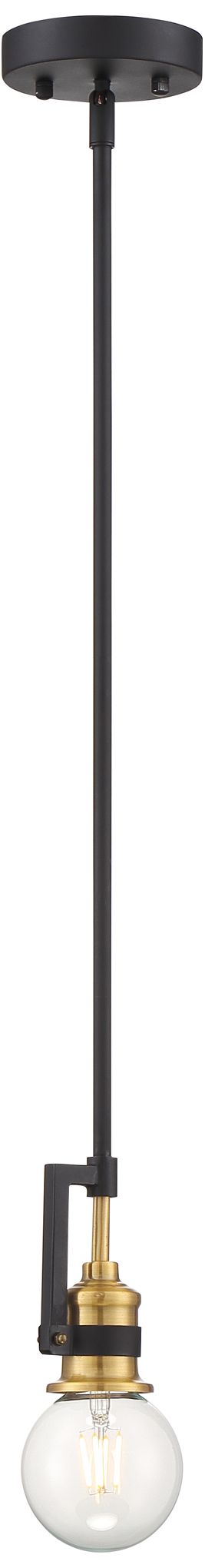 Image 2 Intention; 1 Light; Mini Pendant Fixture; Warm Brass and Black Finish more views