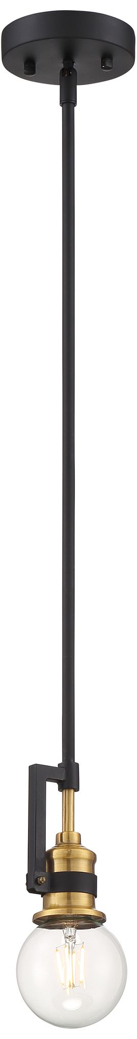 Image 3 Intention; 1 Light; Mini Pendant Fixture; Warm Brass and Black Finish more views