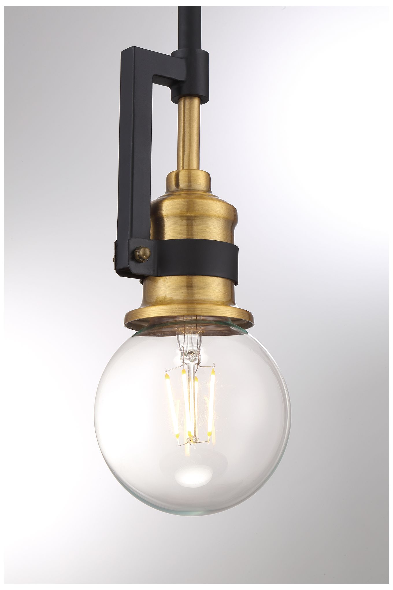 Image 5 Intention; 1 Light; Mini Pendant Fixture; Warm Brass and Black Finish more views