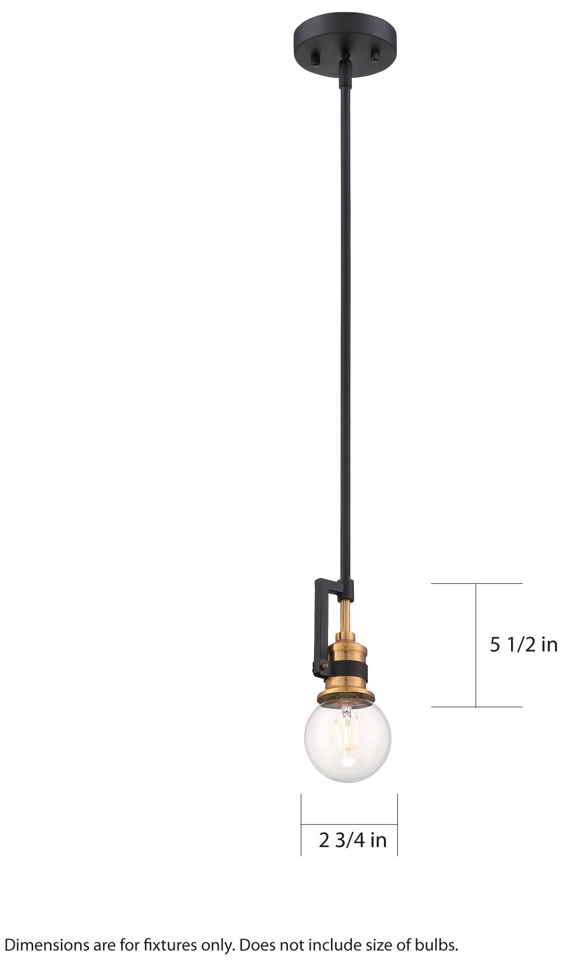 Image 6 Intention; 1 Light; Mini Pendant Fixture; Warm Brass and Black Finish more views