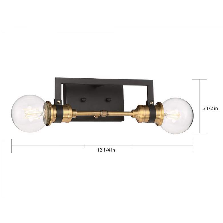 Image 5 Intention; 2 Light; Vanity; Warm Brass and Black Finish more views
