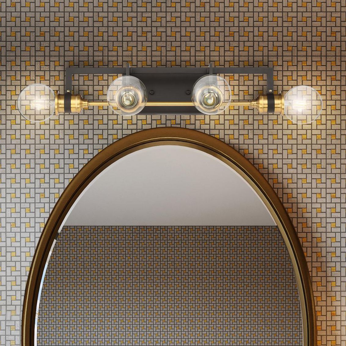 Image 5 Intention; 4 Light; Vanity; Warm Brass and Black Finish more views