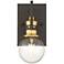 Intention 6 1/2" High Warm Brass and Black Wall Sconce
