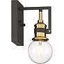 4_Intention 6 1/2" High Warm Brass and Black Wall Sconce more views