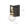 5_Intention 6 1/2" High Warm Brass and Black Wall Sconce more views