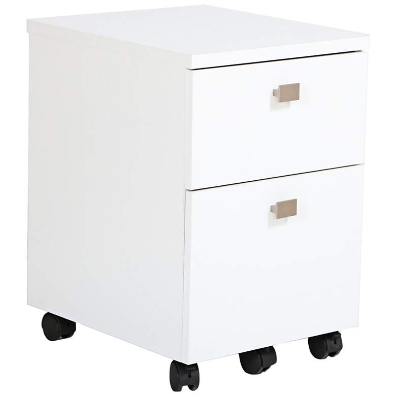Image 1 Interface Pure White 2-Drawer Mobile File Cabinet
