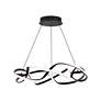 3_Interlace 28" Wide Black Metal Swirls LED Pendant Light more views