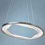 Interlace 30" Wide Satin Nickel Ring LED Pendant Light