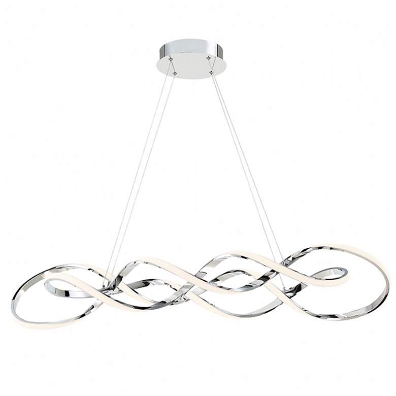 Image 1 Interlace 39" Wide Chrome Metal LED Pendant Light