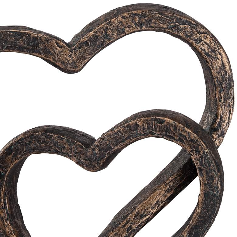 Image 3 Interlocking Hearts 11 3/4 inch High Bronze Finish Sculpture more views