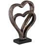 Interlocking Hearts 11 3/4" High Bronze Finish Sculpture